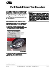 Robinair SPX Ford Banded Sensor Test Procedure Owners Manual page 1