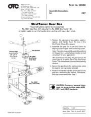 SPX OTC 6587 StrutTamer Gear Box Owners Manual page 1