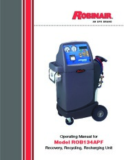Robinair SPX ROB134APF Recovery Recycling Recharging Unit Owners Manual page 1