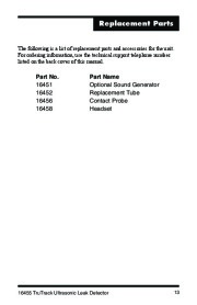 Robinair SPX 16455 TruTrack Ultrasonic Leak Detector Owners Manual page 14