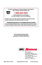 Robinair SPX 16455 TruTrack Ultrasonic Leak Detector Owners Manual page 15