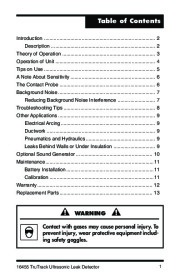 Robinair SPX 16455 TruTrack Ultrasonic Leak Detector Owners Manual page 2