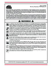 Robinair SPX AC34788 Recovery Recycling Recharging Unit Owners Manual page 2