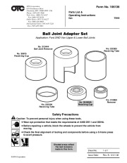 SPX OTC 7919 Ball Joint Adapter Set Ford 2WD Van Owners Manual page 1