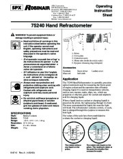 Robinair SPX 75240 Hand Refractometer Owners Manual page 1