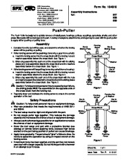 SPX OTC 927 Push Puller Owners Manual page 1
