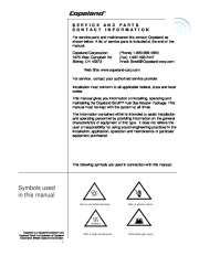 Emerson Copeland Installation Operation Maintenance SZN22C2A Compressor Manual page 7