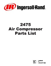 Ingersoll Rand 2475 Air Compressor Parts List page 1