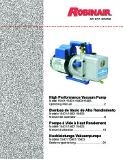 Robinair SPX 15401 15601 15603 15605 High Performance Vacuum Pump Owners Manual page 1