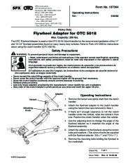 SPX OTC 516160 Flywheel Adapter Owners Manual page 1