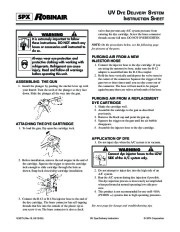 Robinair SPX UV DYE DELIVERY SYSTEMS TRUCTION SHEET Owners Manual page 1