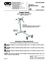 SPX OTC 2010A Lift Table Engine Stand Owners Manual page 1