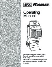 Robinair SPX 34134 2K Refrigerant Recovery Recycling Owners Manual page 1