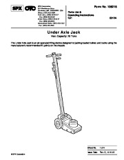 SPX OTC 5012 Under Axle Jack Owners Manual page 1