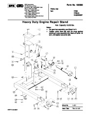 SPX OTC 1750 A D 05223ST Lift Table Heavy Duty Engine Repair Stand Owners Manual page 1