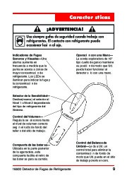 Robinair SPX 16600 Refrigerant Leak Detector Owners Manual page 10