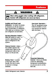 Robinair SPX 16600 Refrigerant Leak Detector Owners Manual page 4